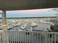 View of the river as the sky was turning pink with the sunset (which was on the other side of the inn)