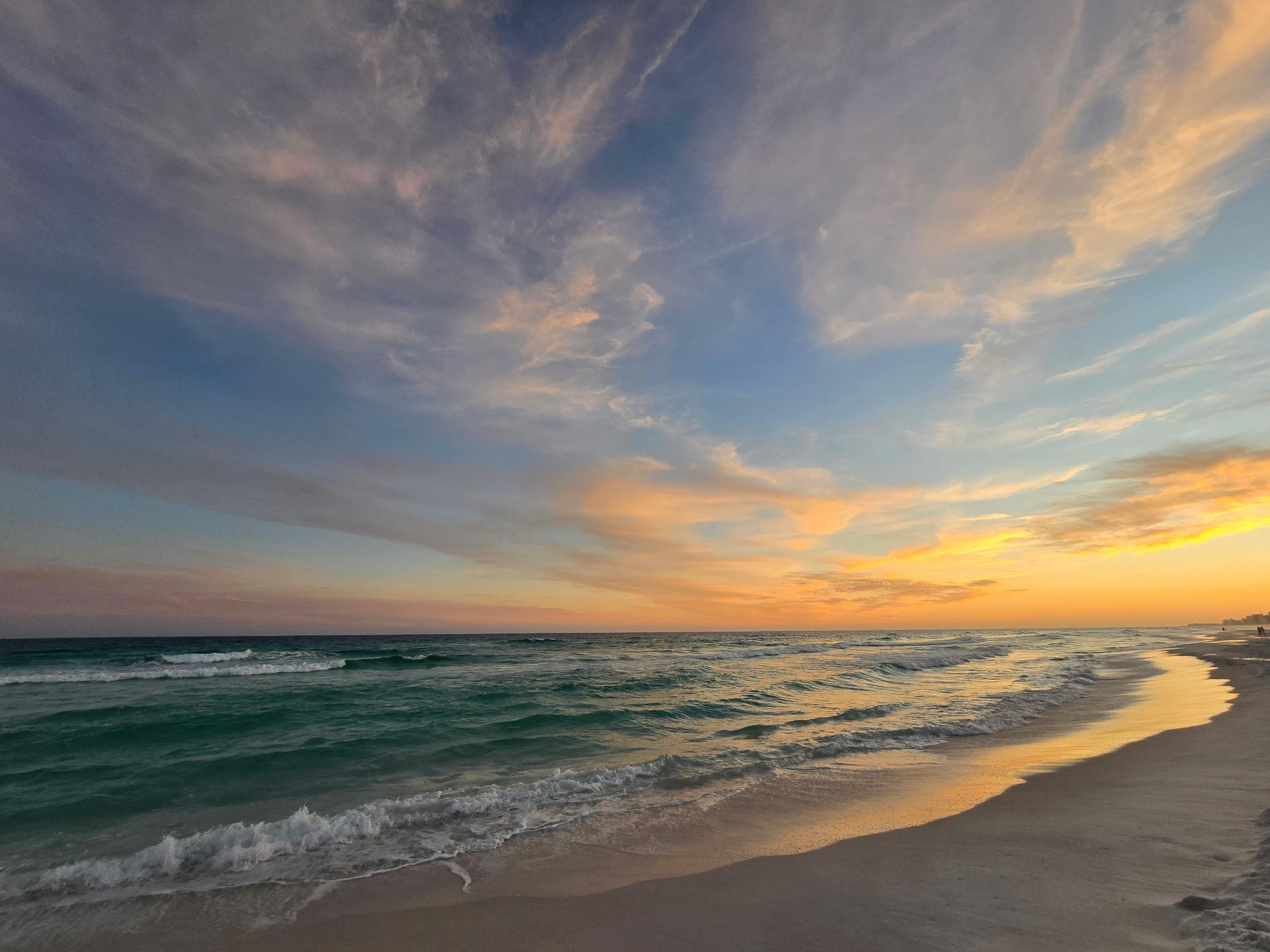 Sunset at the condo’s beach
