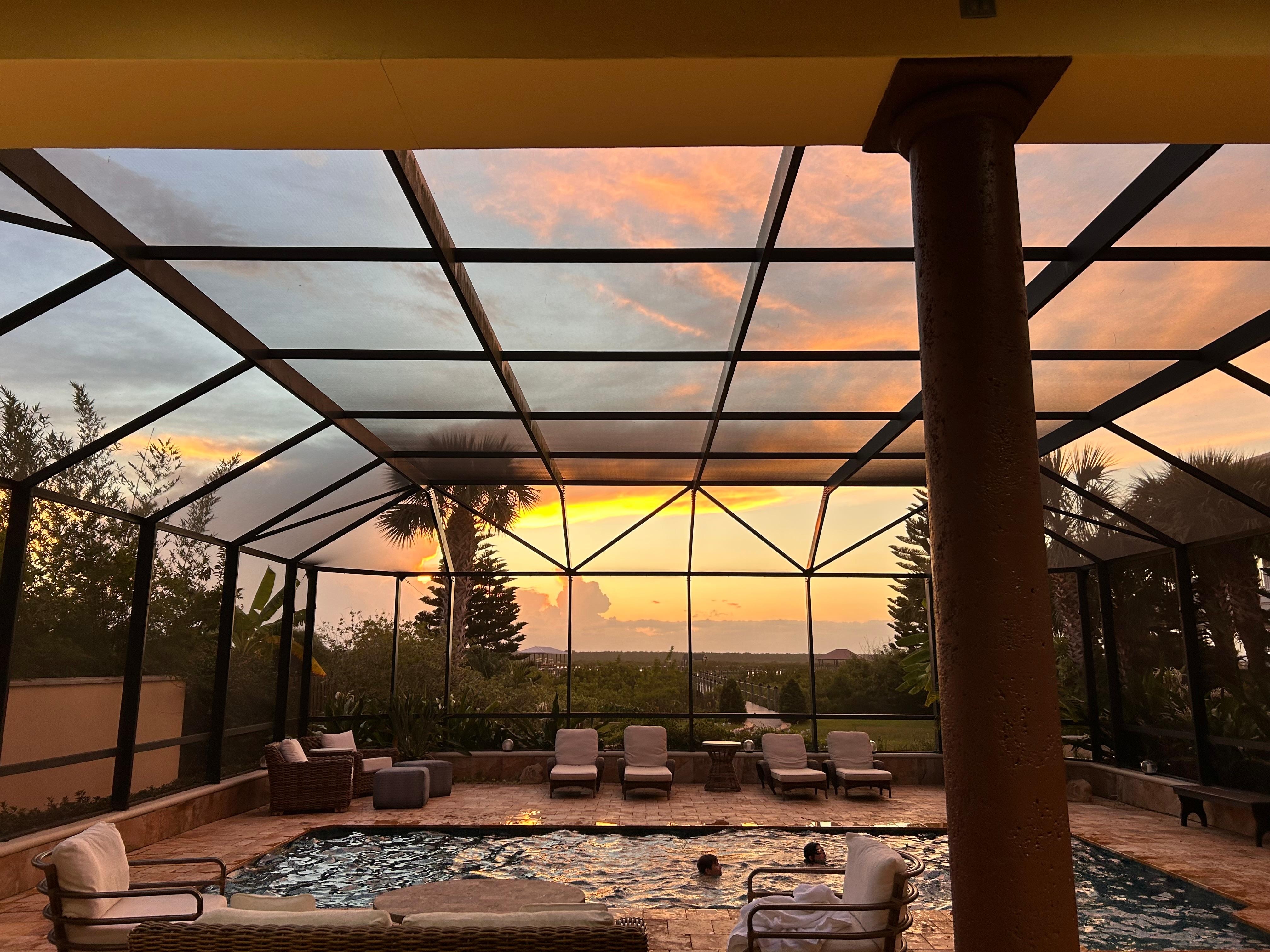 The pool at sunset