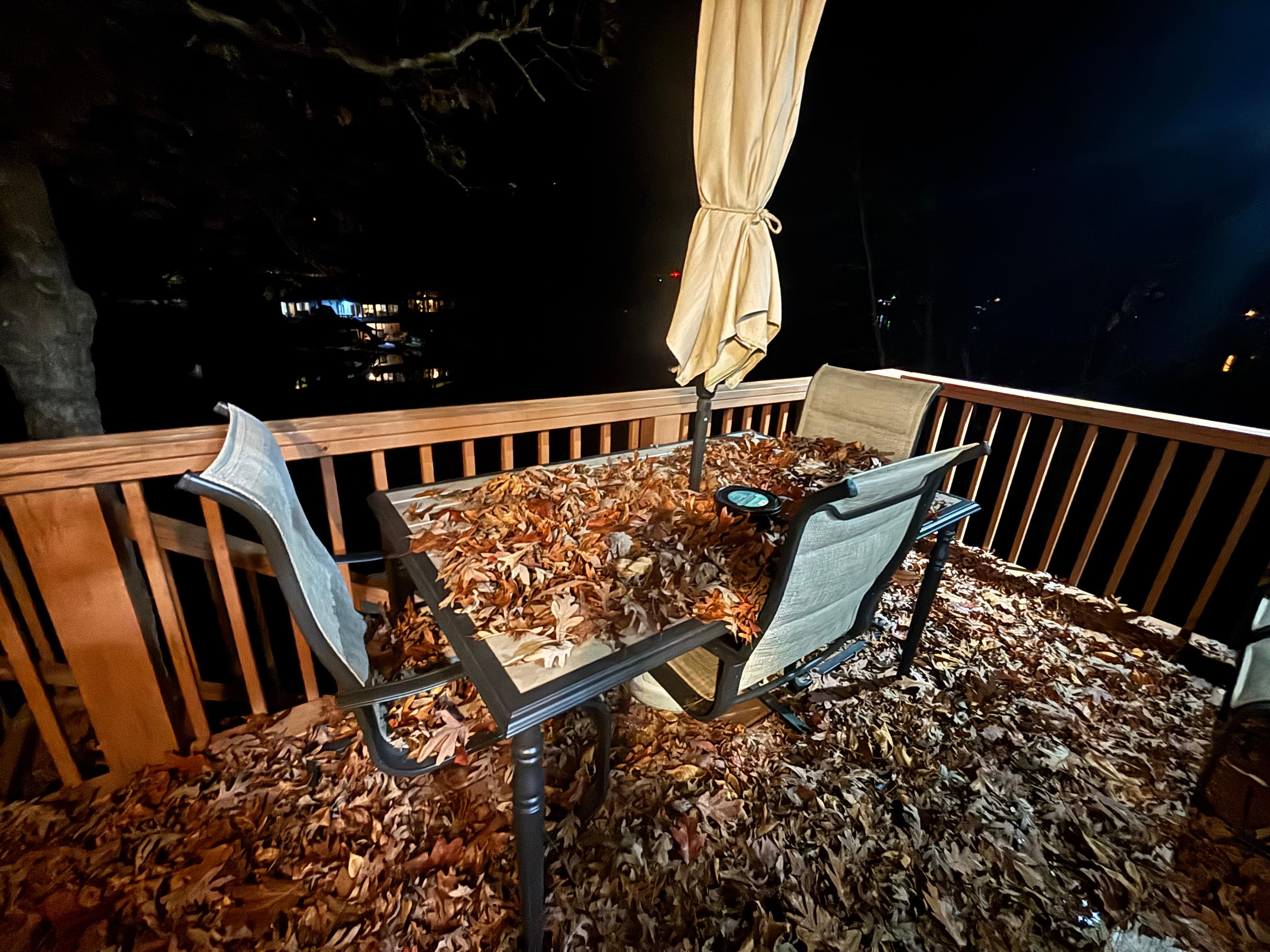 How the patio was when we arrived. Not like the picture in the listing. 