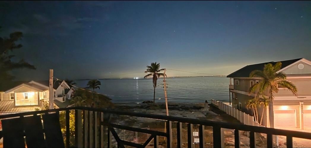 Our view of the beach at night, from the rooftop.