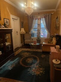 Beautiful spot! This is the sitting area outside of our room. There is a mini fridge and coffee maker.