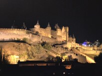 The castle at night from the hotel viewing Pont.