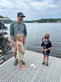 Fishing off the dock.