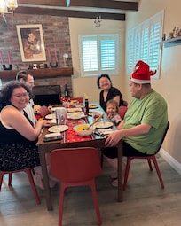 The kitchen and dining area was spacious enough for our big family.