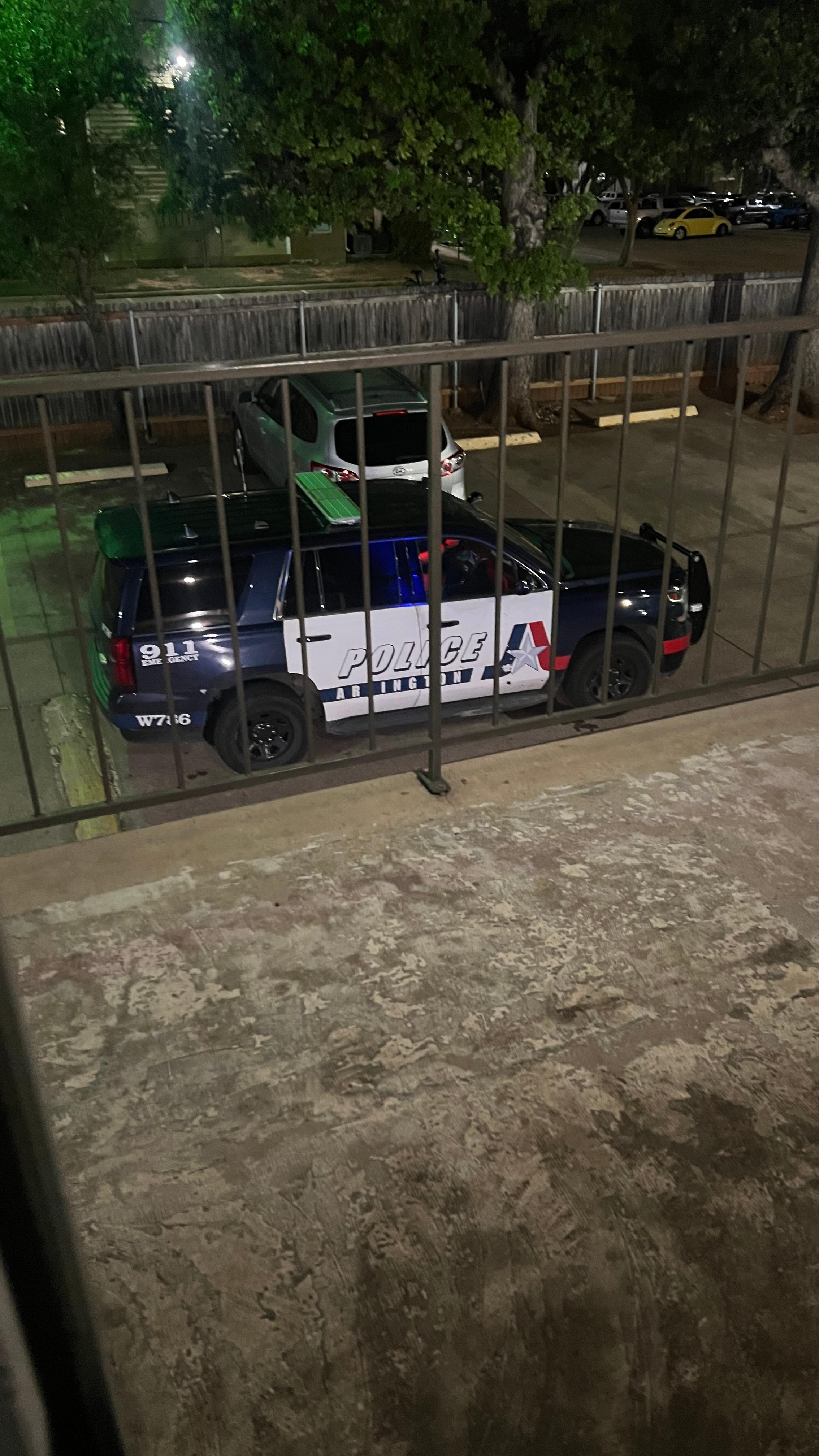 A second police car showed up for backup 