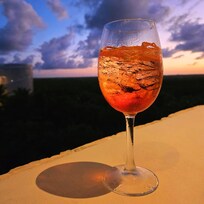 Aperol spritz at roof top bar.