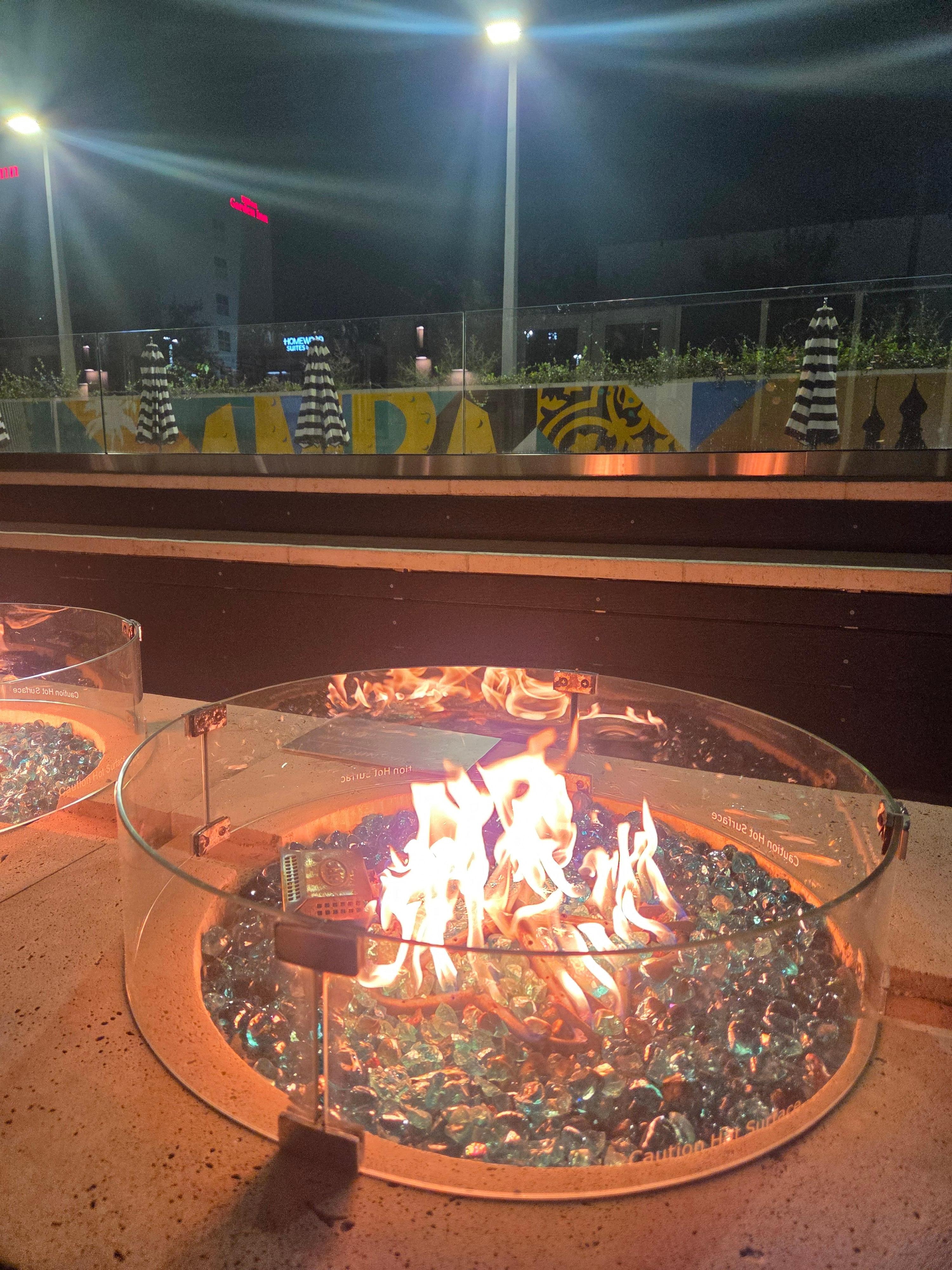 Relaxing by the pool after dinner