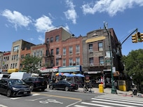 The nearby street corner on the way to get coffee.
