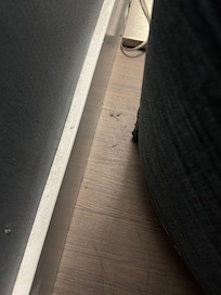 Dirt around the hotel furniture