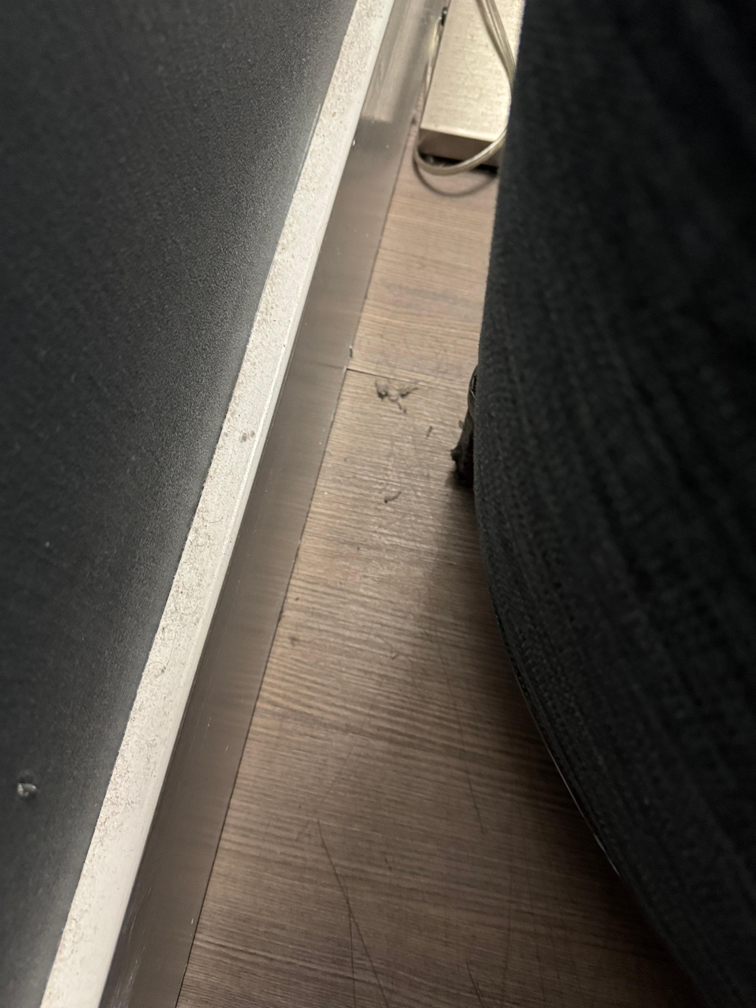 Dirt around the hotel furniture