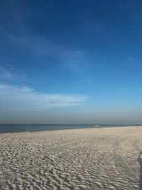 Beachside with our chairs and cooler