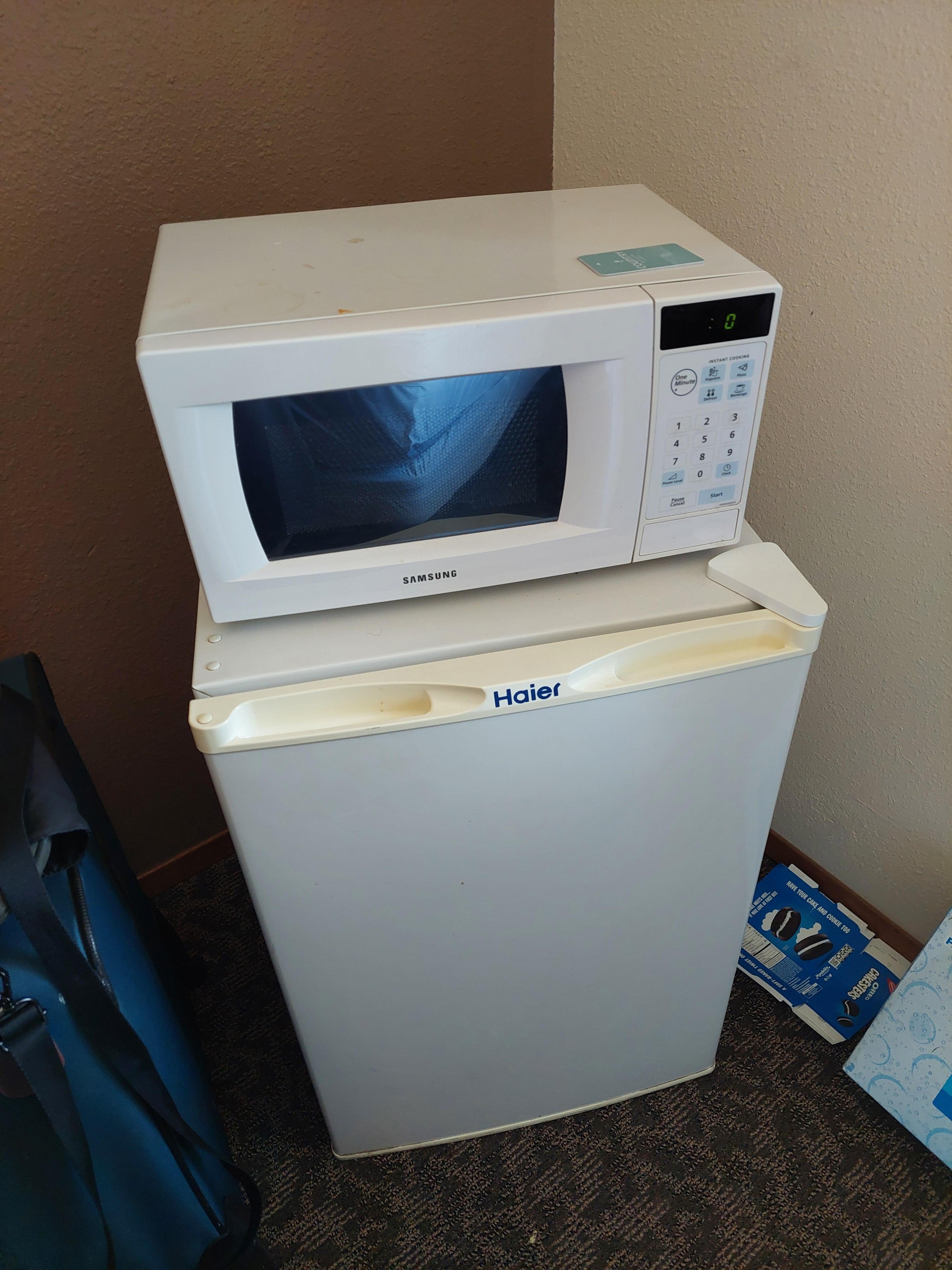 The fridge door was hard to open and rubbed on the carpet