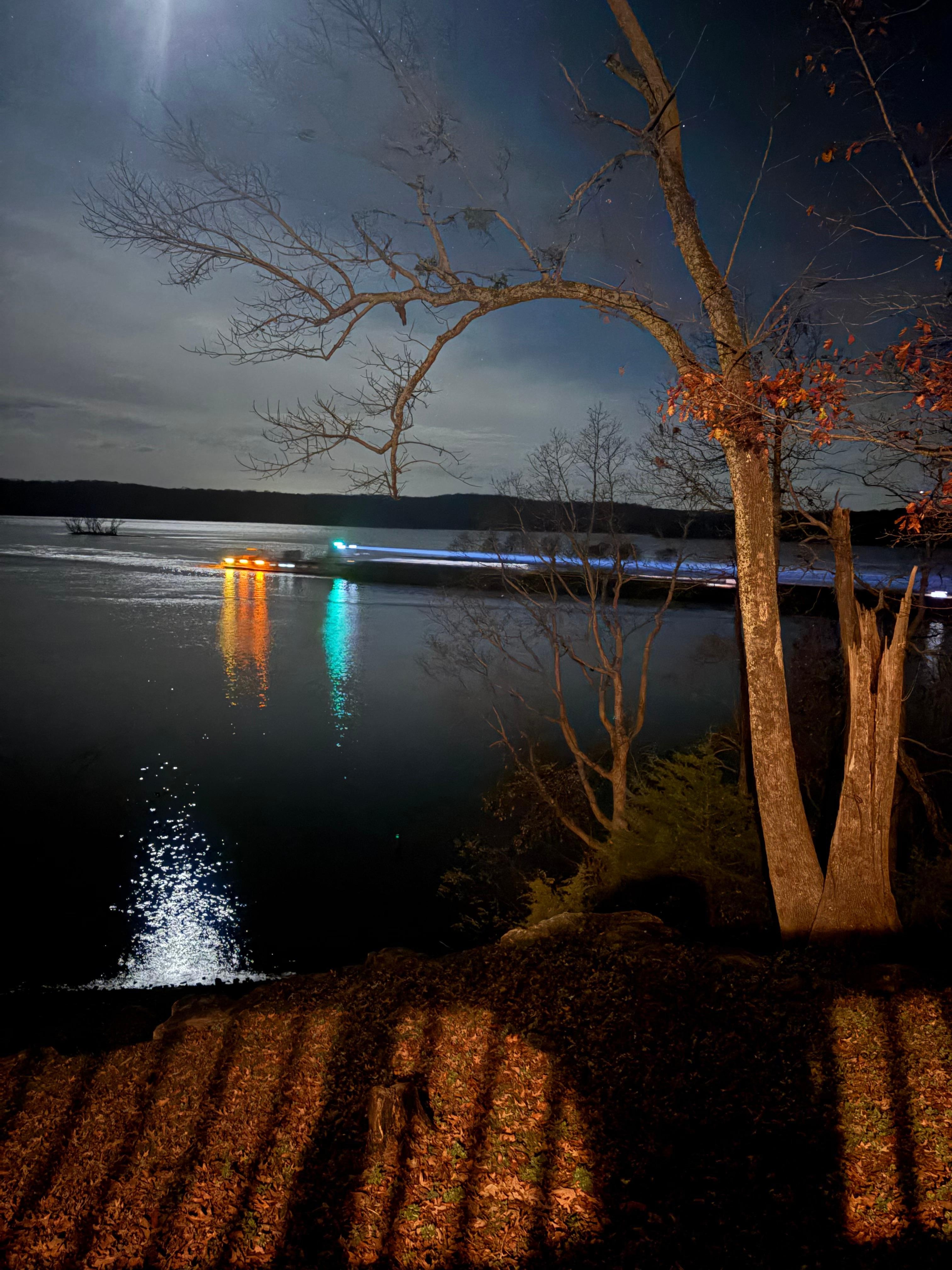 Barges going by on the Cumberland River