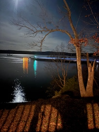 Barges going by on the Cumberland River