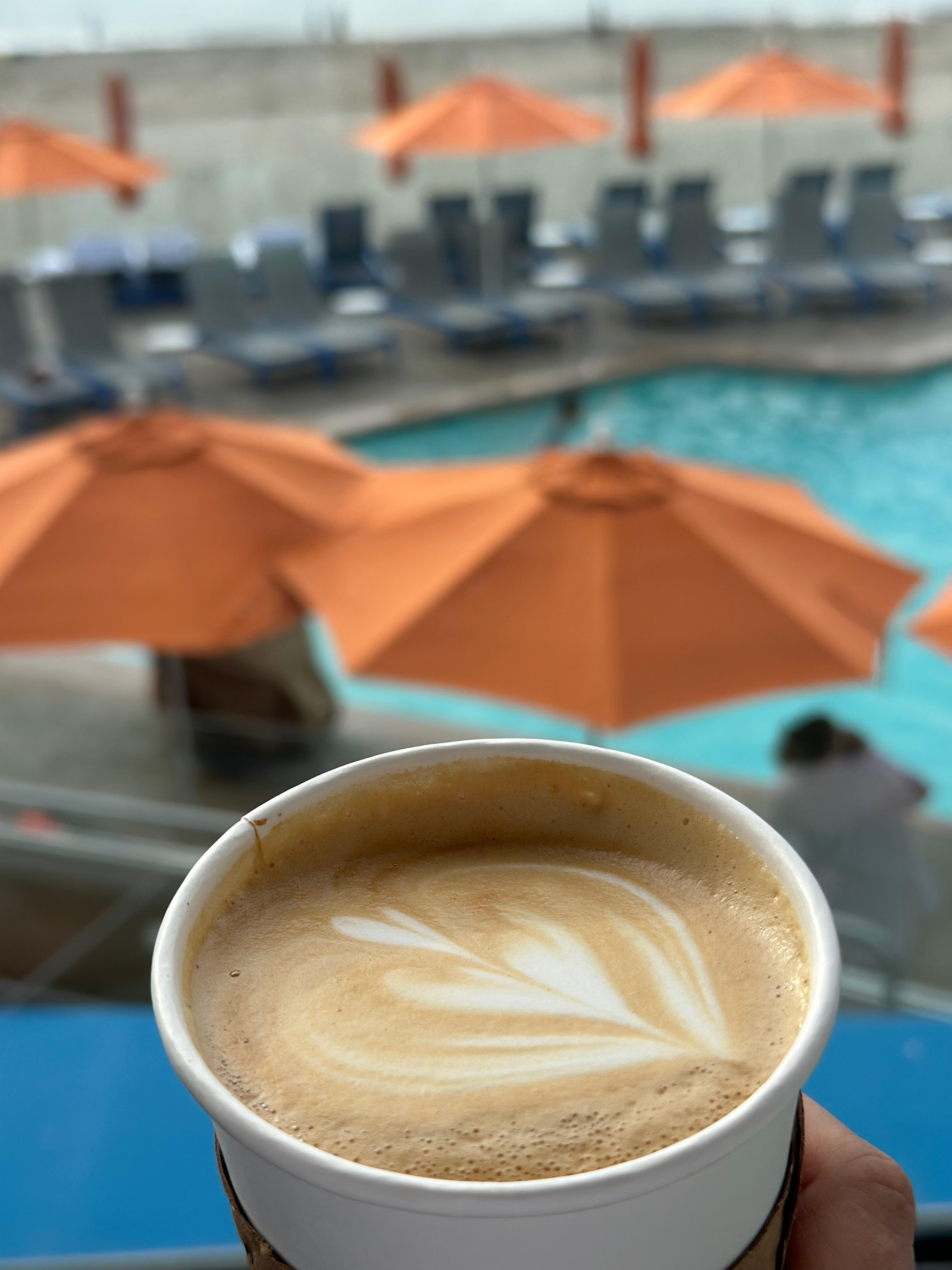 The coffee spot inside the hotel is awesome! View from floor 2! 