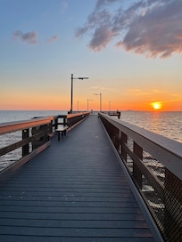 Sunset on pier