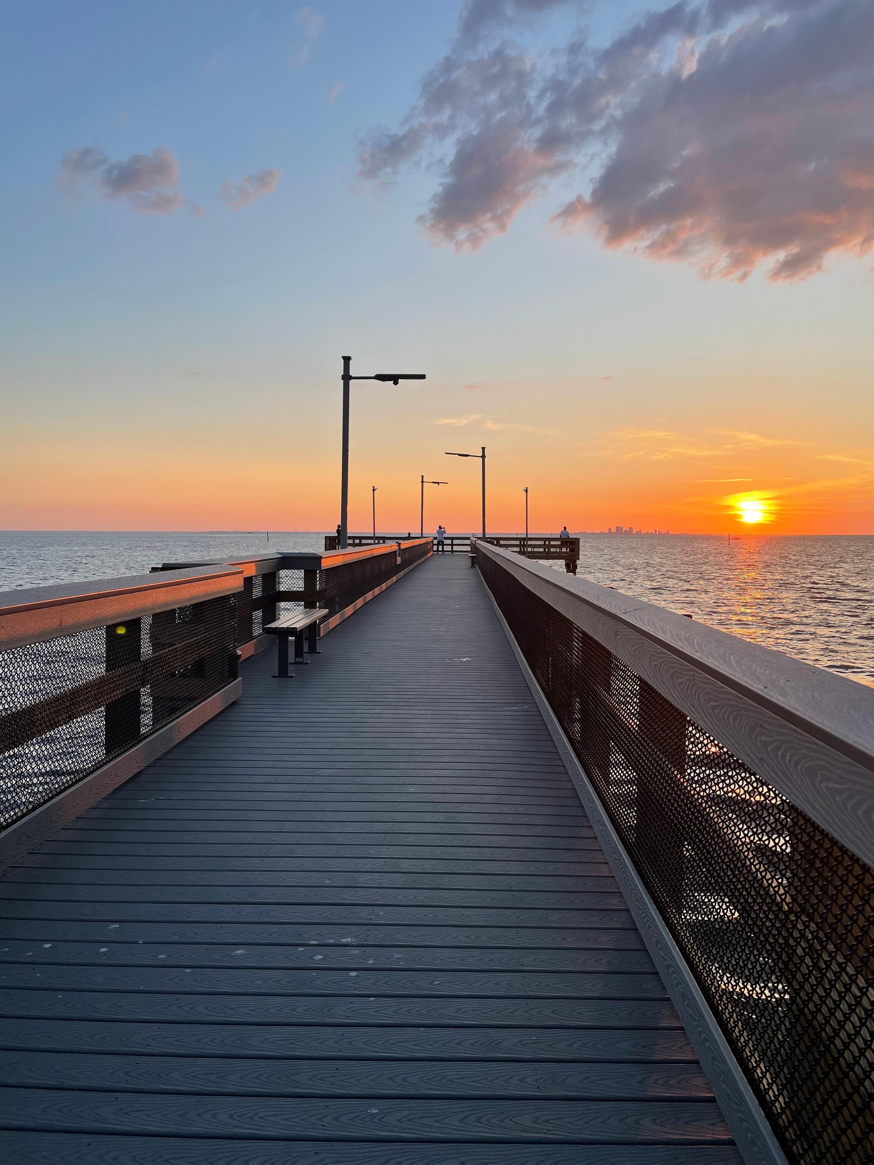 Sunset on pier