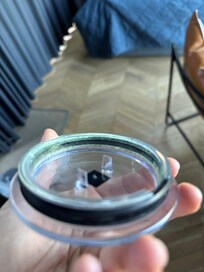 The milk frother was full of liquid that had the most horrific smell and the lid full of mold.