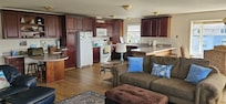 Living room and kitchen