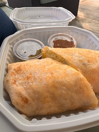 Breakfast burrito at cafe