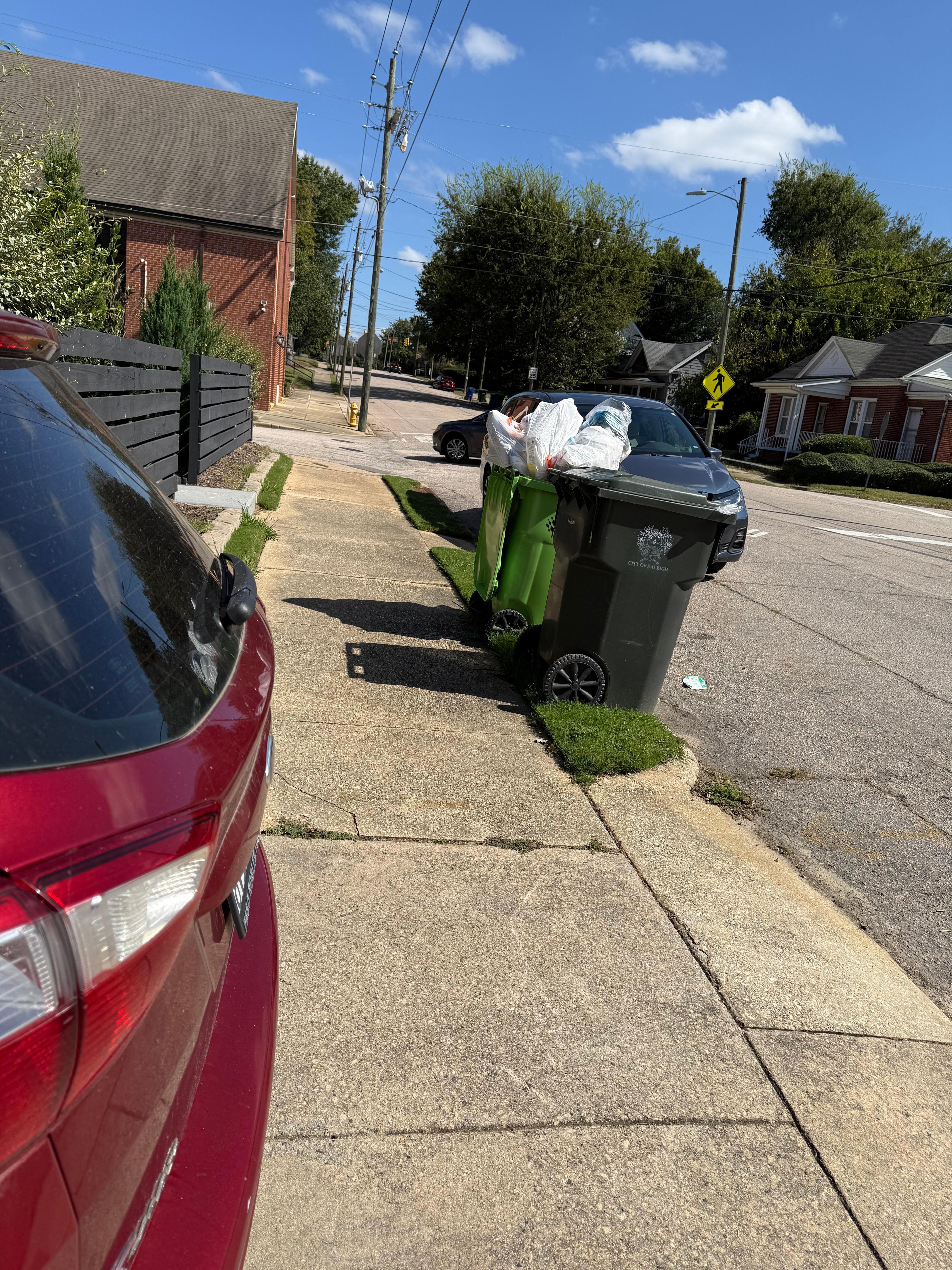 Garbage was overflowing so we had no place to put garbage.  Had to keep stinky garbage in the house 