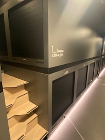 Inside a dorm with lower and upper capsules (cocoons)