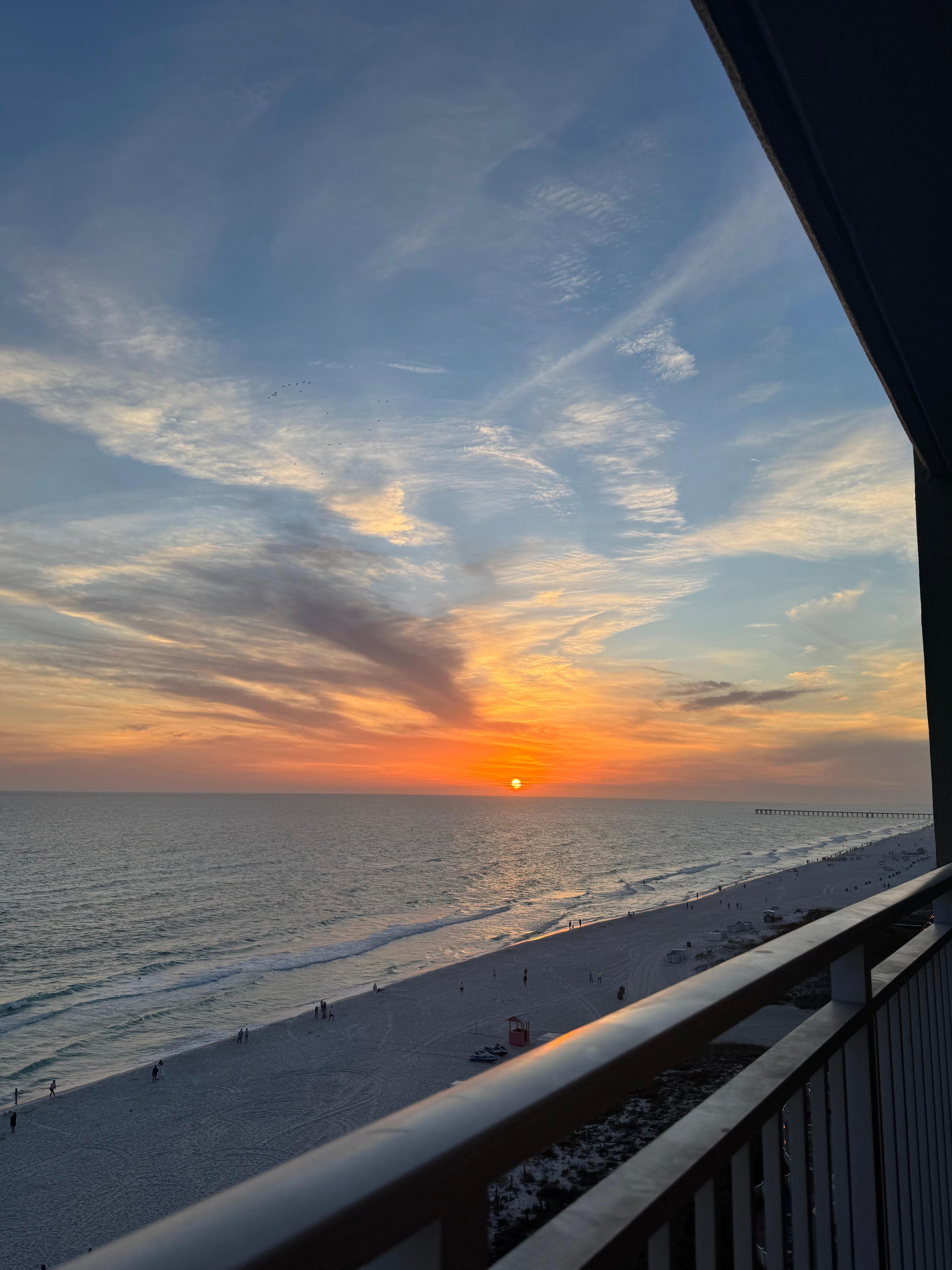 From the balcony at sunset!