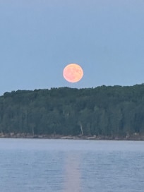 Moon rising over Lake Superior.