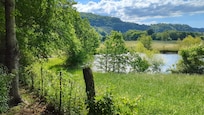 Pond & mountains view