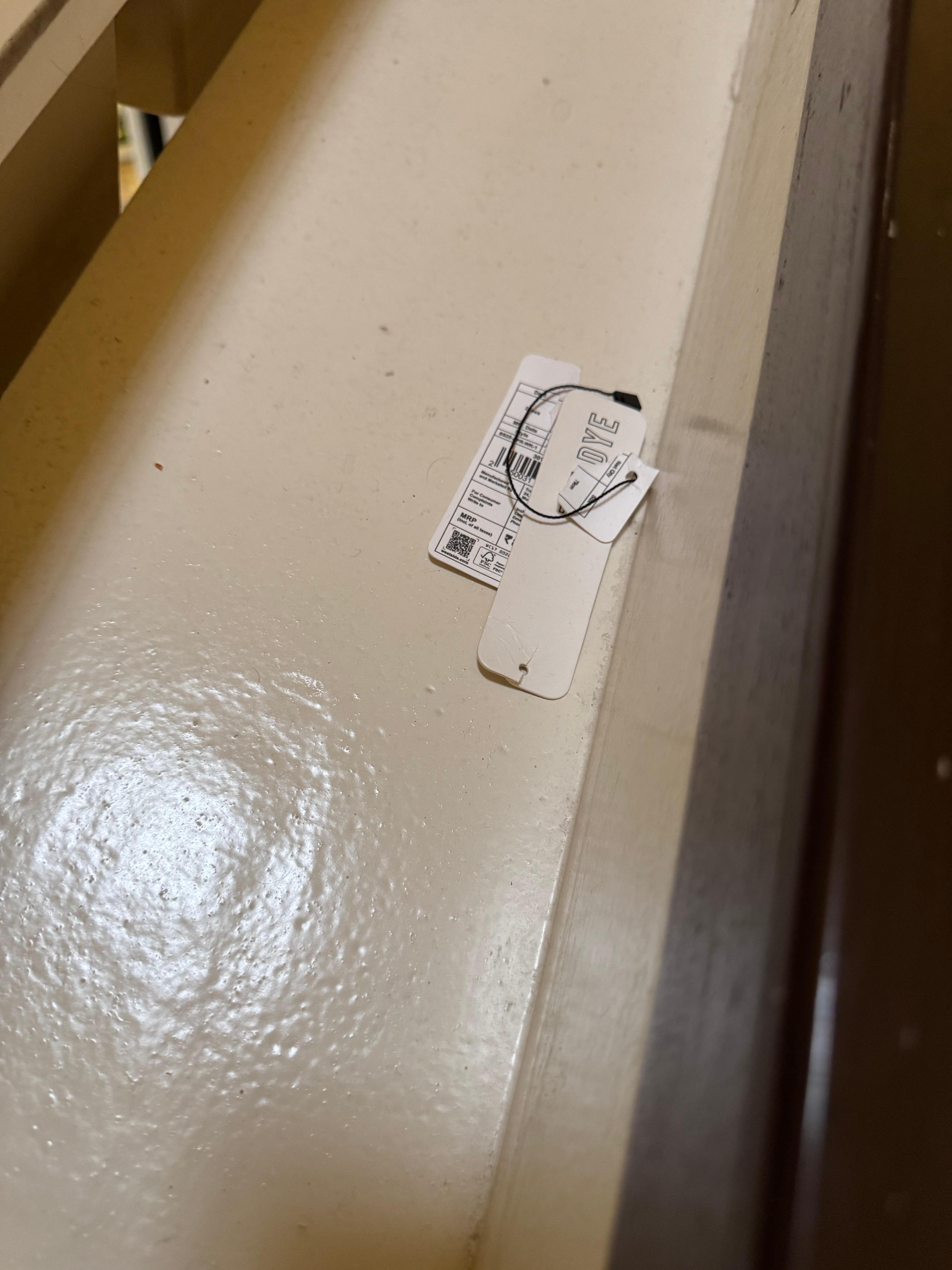 Some random trash left for days left in the 8th floor hallway.