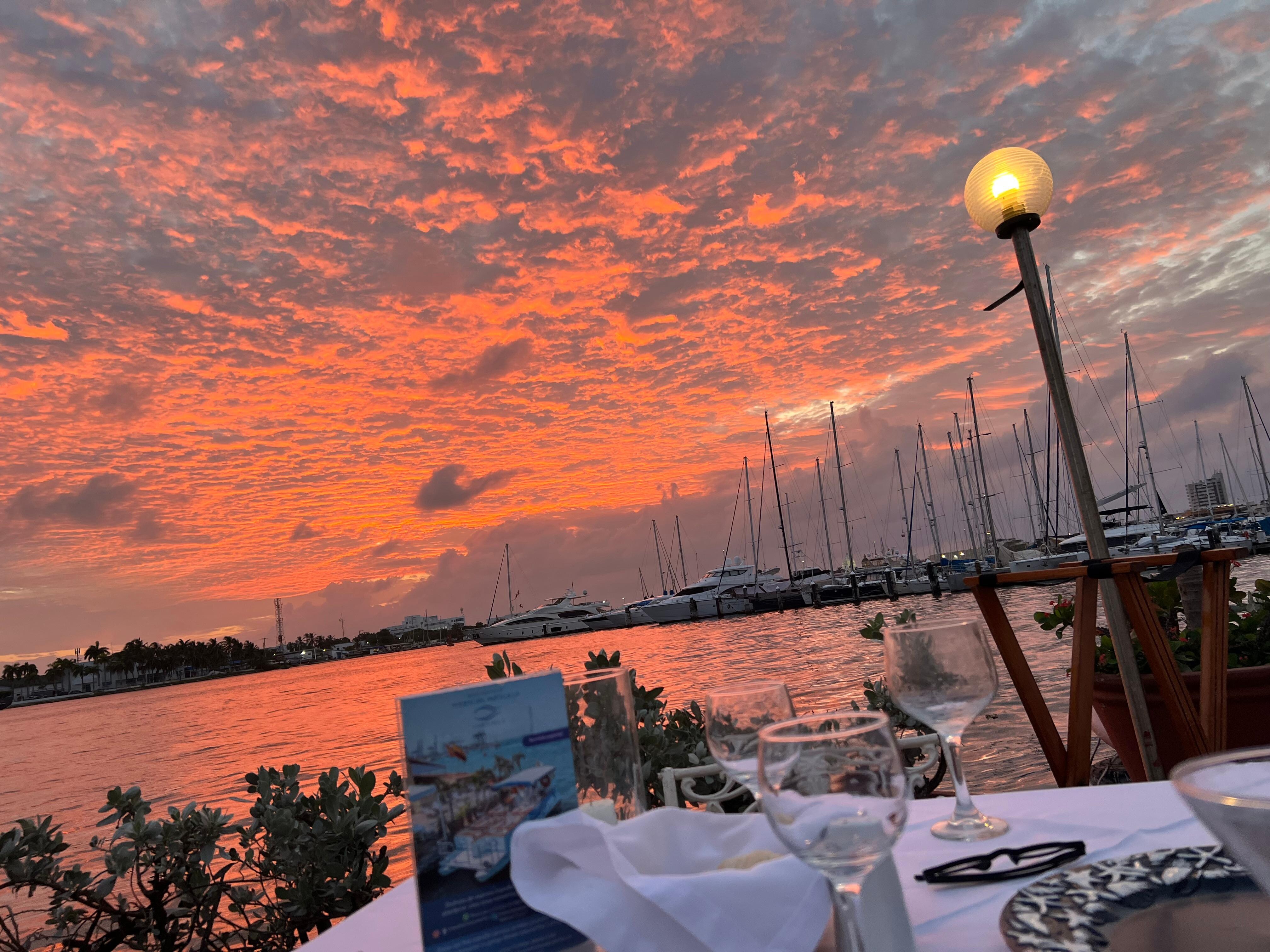 Restaurant about 10 mins.  Away by taxi.  Perfect spot for watching sunset.  