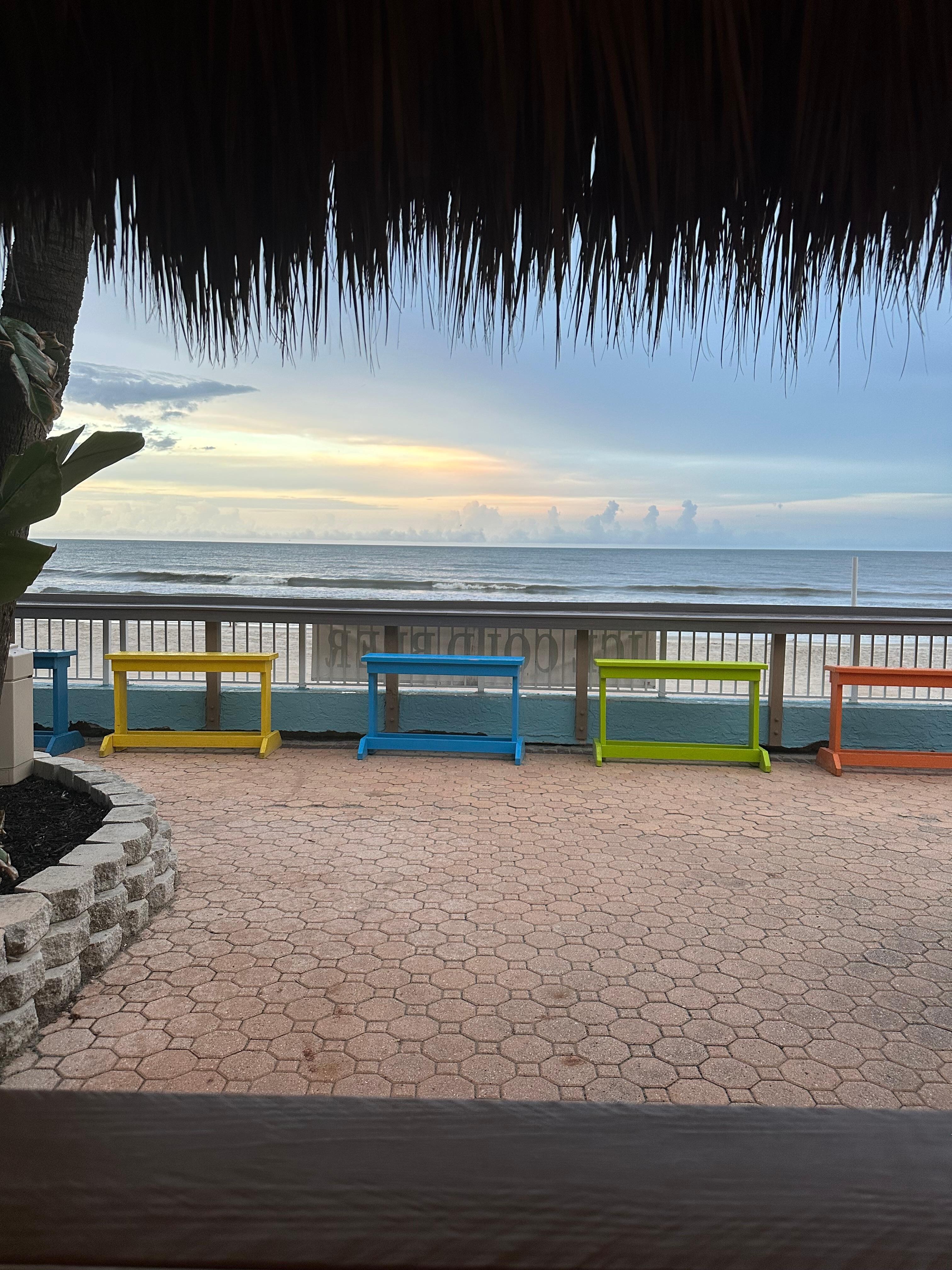 Ocean view from tiki bar