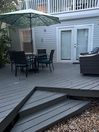 View from back gate to deck. Very nice and shaded