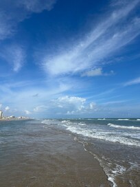 At the beach, on property