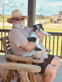 Grandpa and Dottie enjoying the view from the deck
