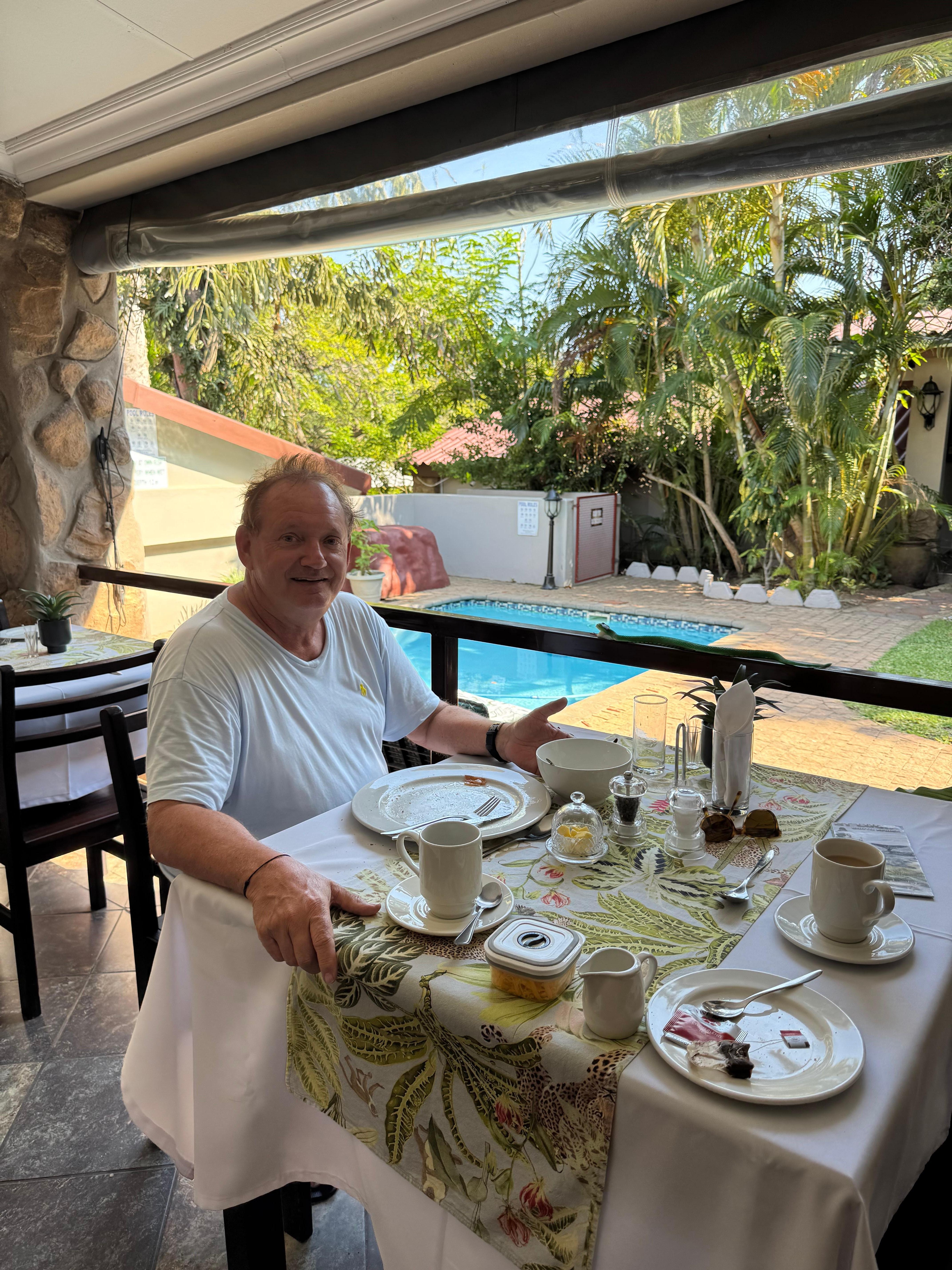 Breakfast on the garden patio