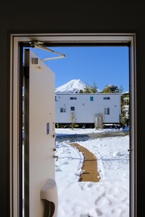 Blick aus der Türe unserer Unterkunft.