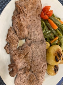 Dinner : steak with potato