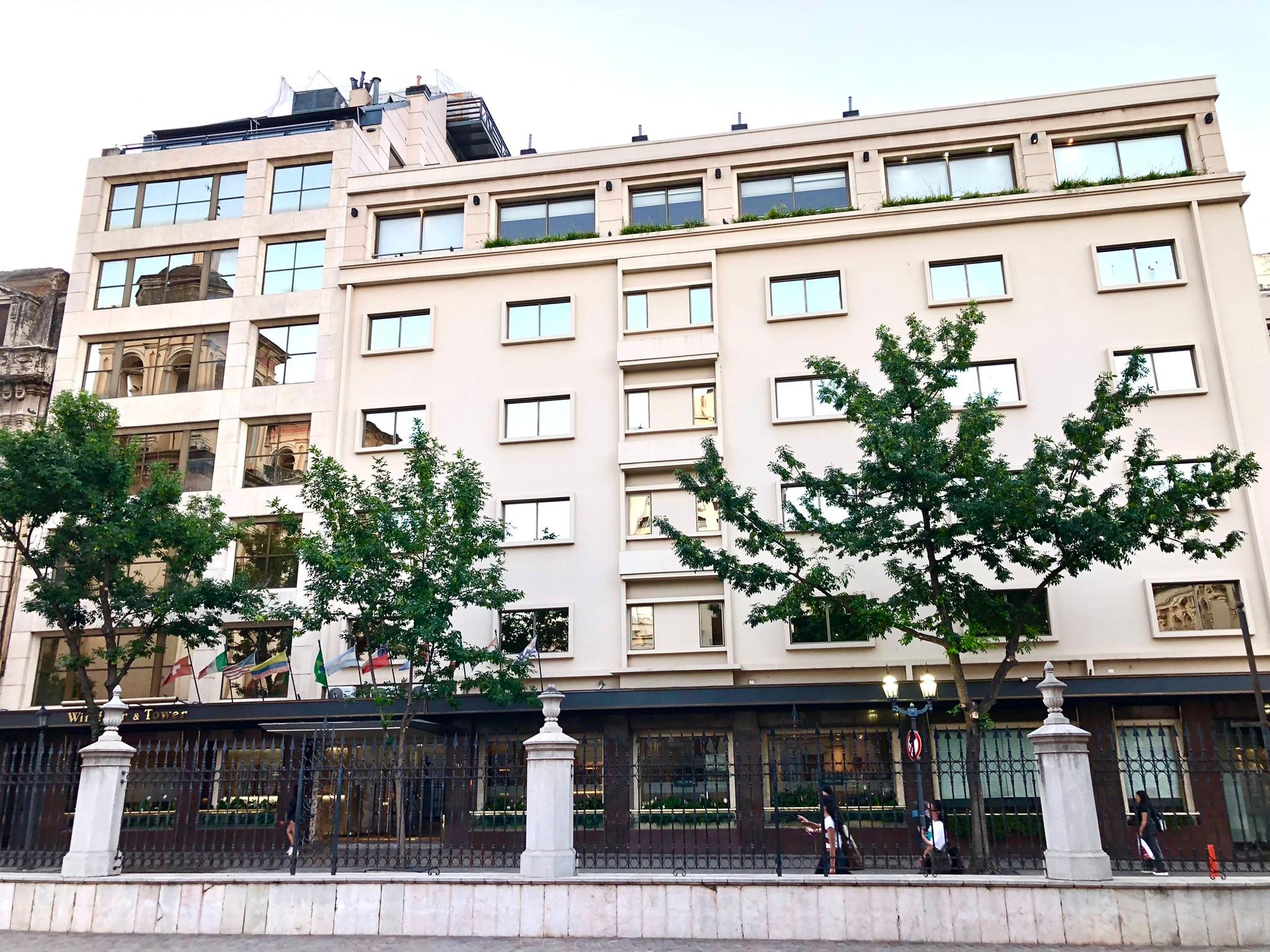 Front entrance of hotel (Room 210)