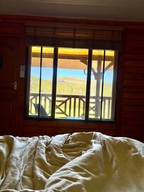 Just ones of two large windows from our bed.