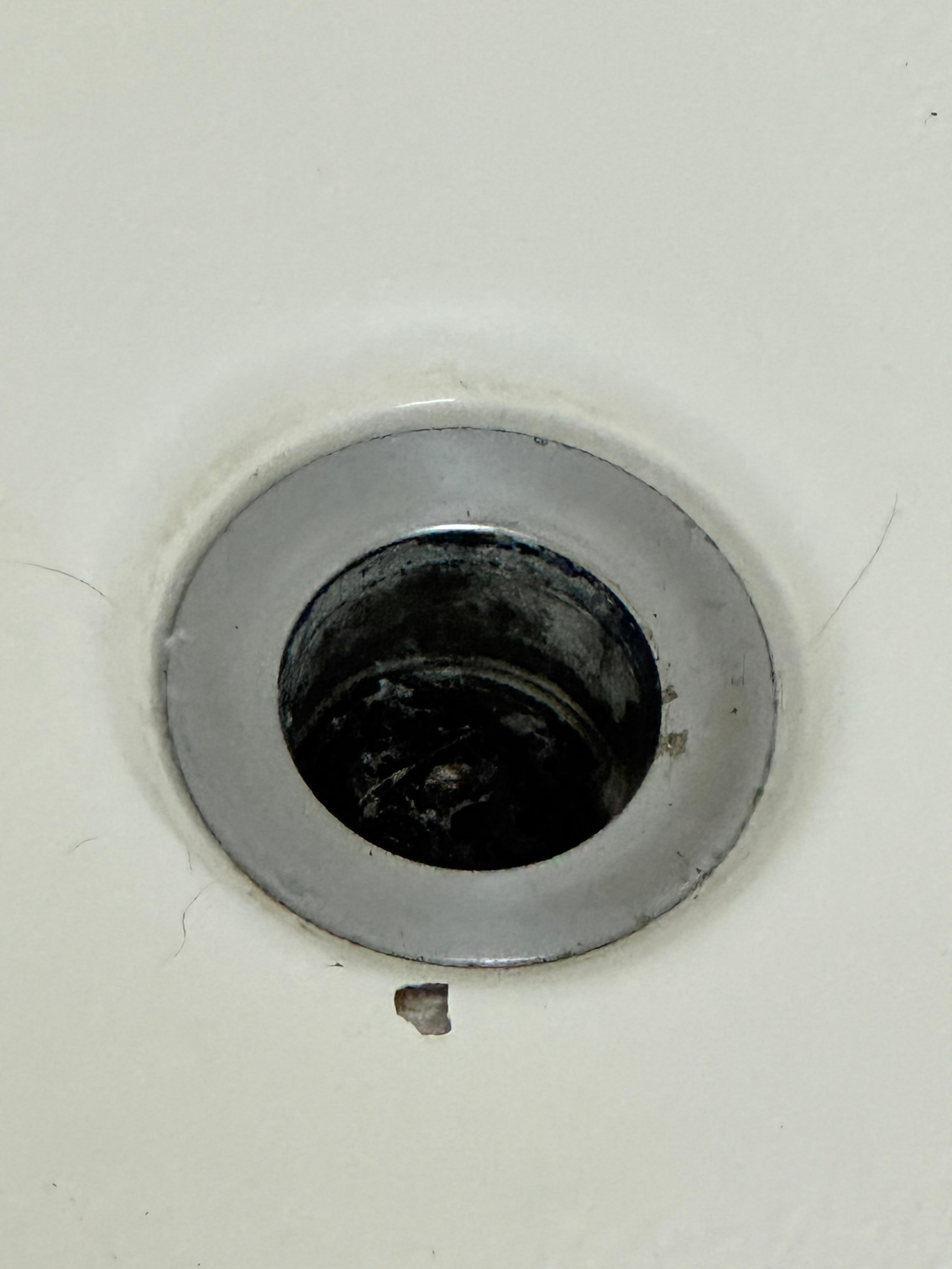 Hair in the bathtub drain, so gross!