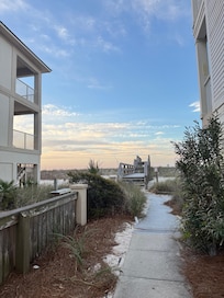 The short walk to the beach.