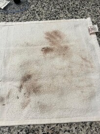 This was the washcloth hanging by the sink.