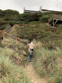 Walkway directly from hotel to beach