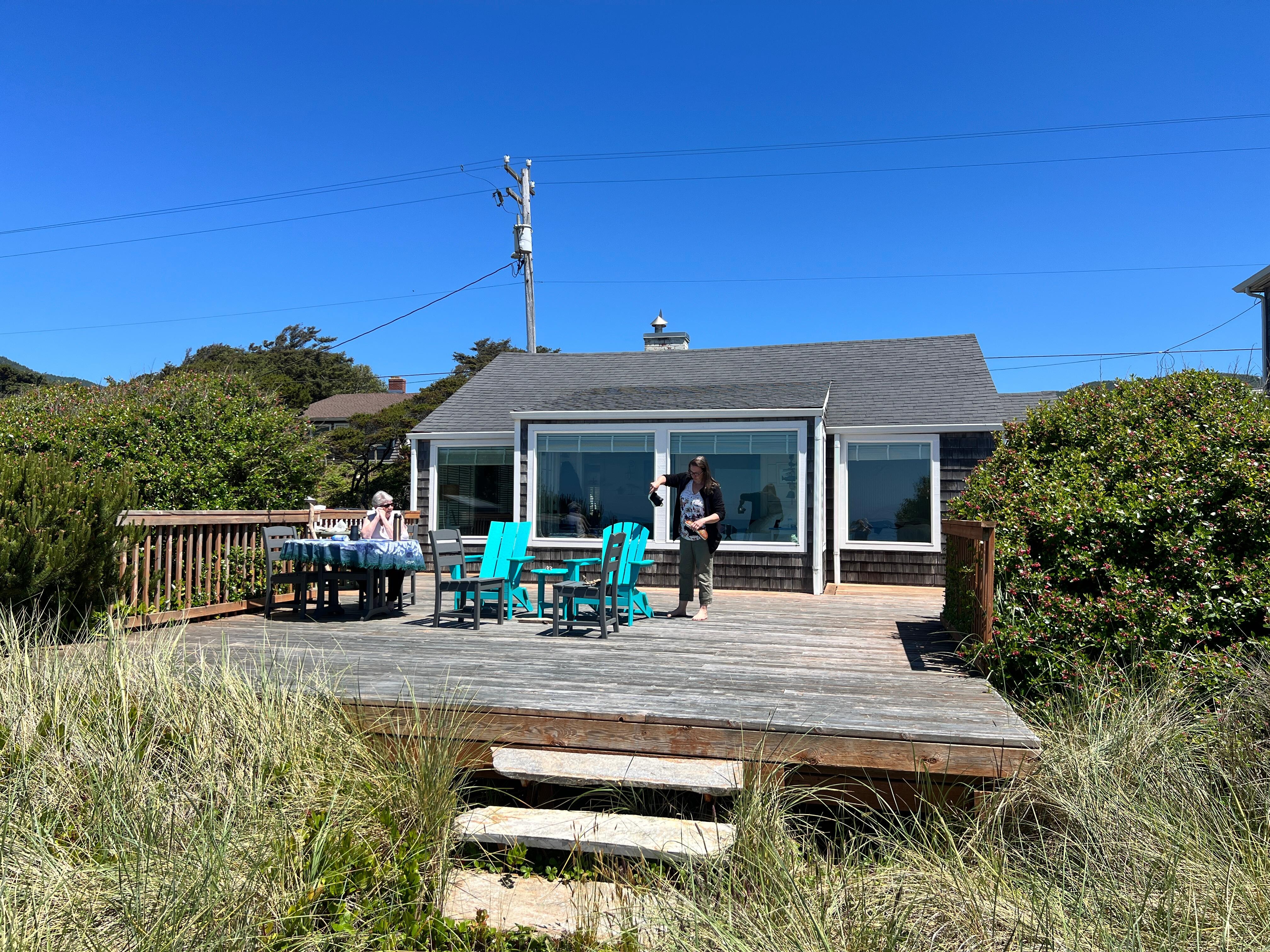 Looking at the home from the beach.