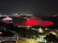 A night view of the falls from our room