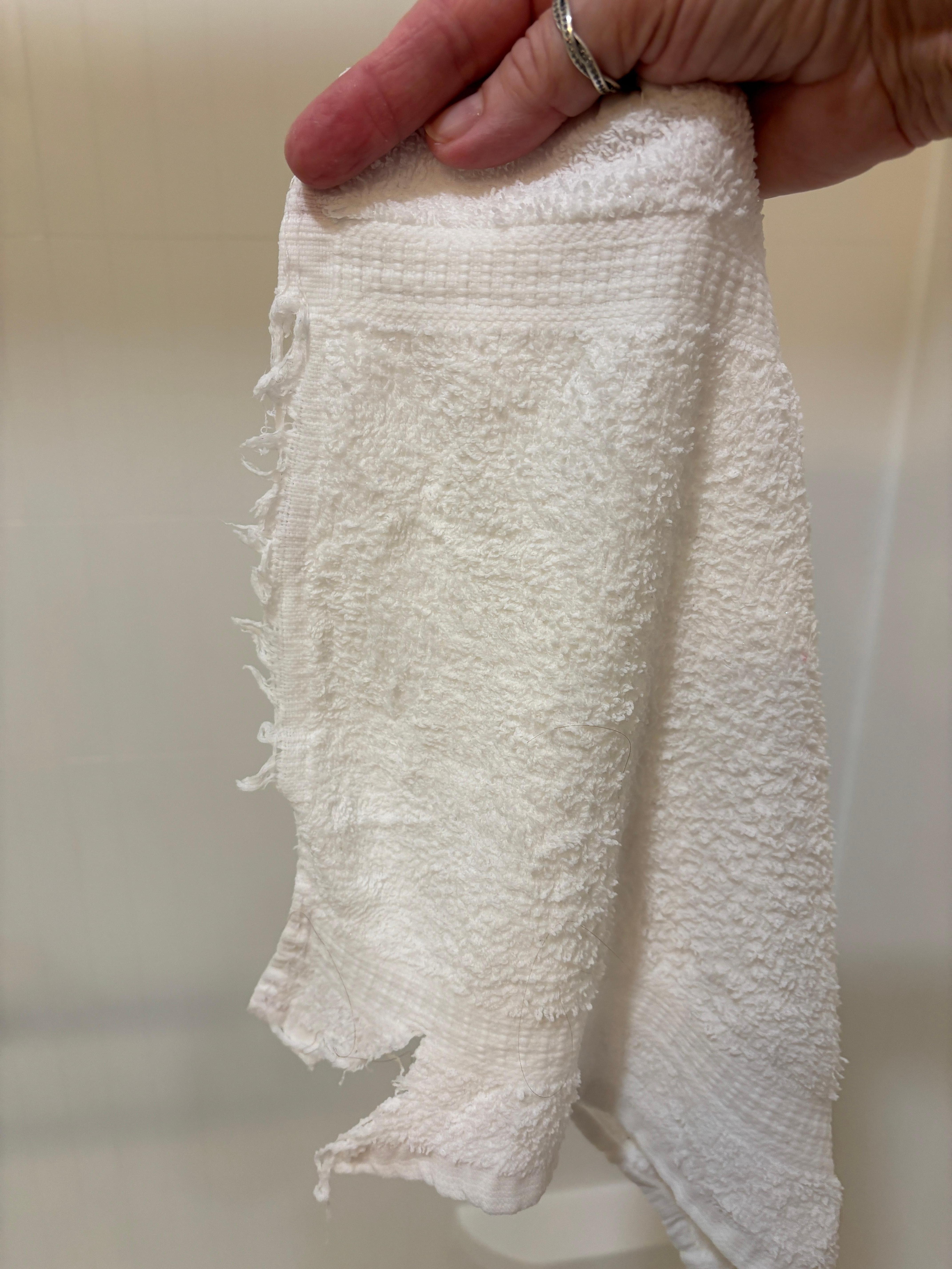 My wash cloth, cut and frayed!