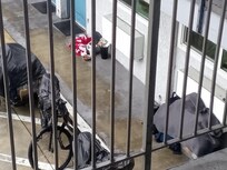 Homeless peoples stuff left all day