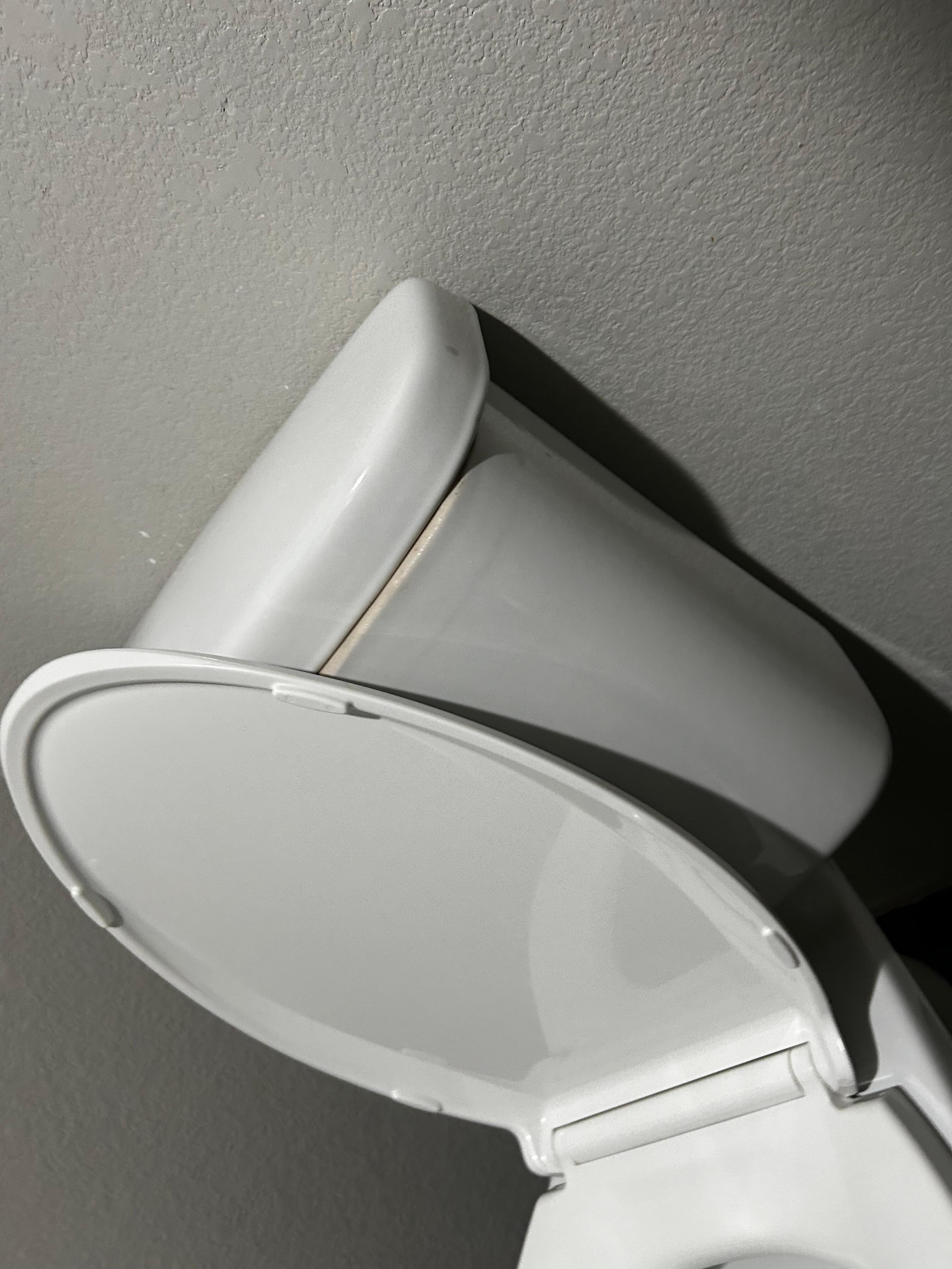 toilet seat hanging off